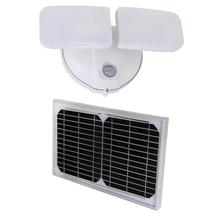 Eat-In 10 watts White Solar Powered Dual Head Motion Activated Outdoor Integrated LED Flood Spot Light EA69885